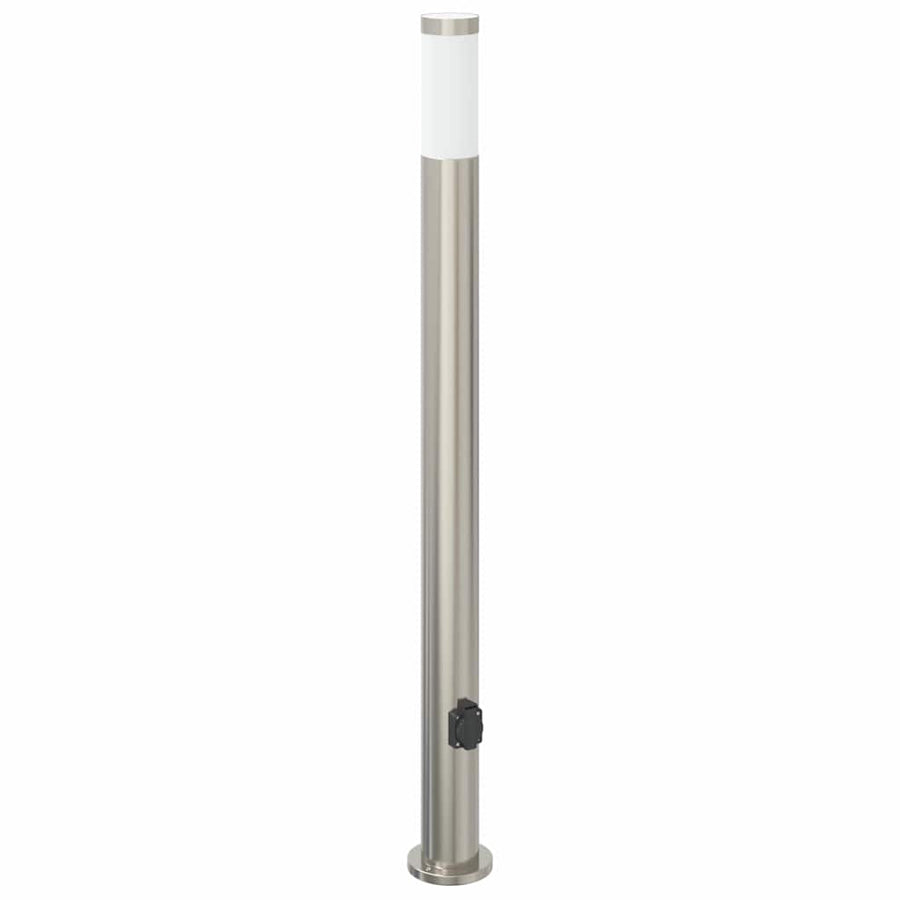 Bolderarmatuur met stopcontact 110 cm RVS IP44