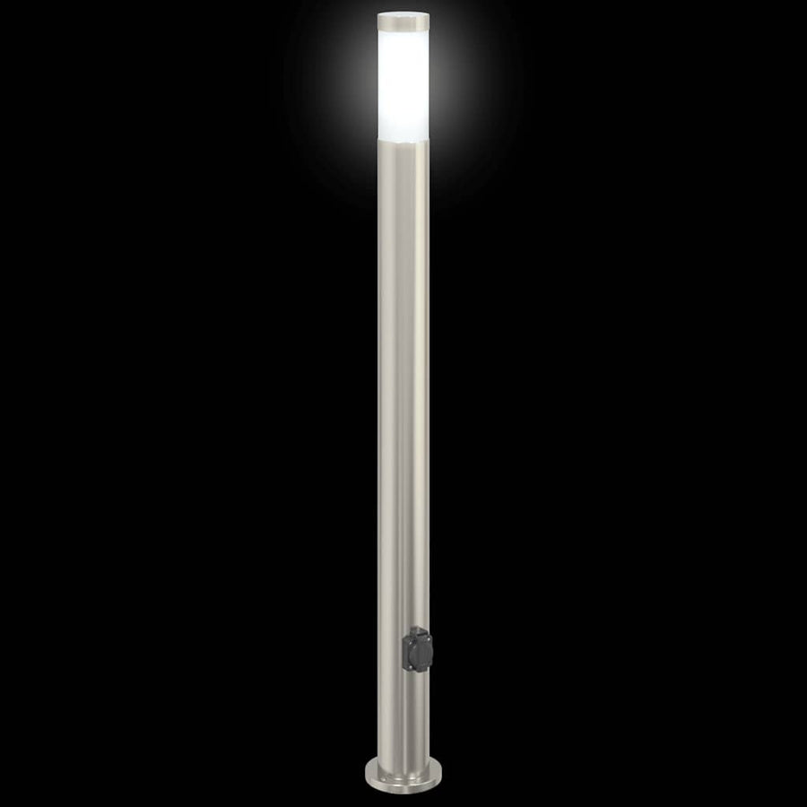 Bolderarmatuur met stopcontact 110 cm RVS IP44