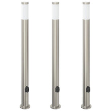 Bolderverlichting met stopcontact 3 stuks 110 cm roestvrij staal IP44