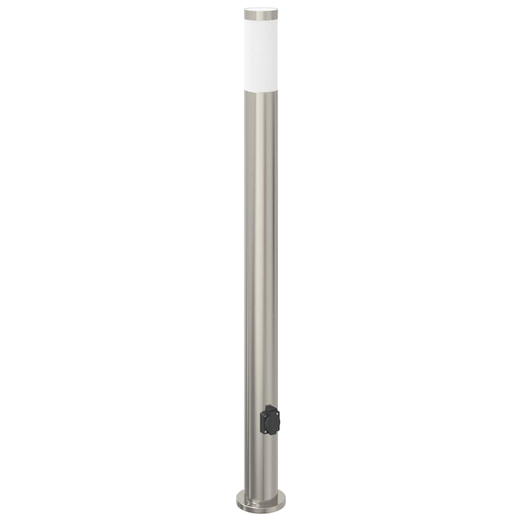 Bolderverlichting met stopcontact 3 stuks 110 cm roestvrij staal IP44