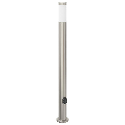 Bolderverlichting met stopcontact 3 stuks 110 cm roestvrij staal IP44