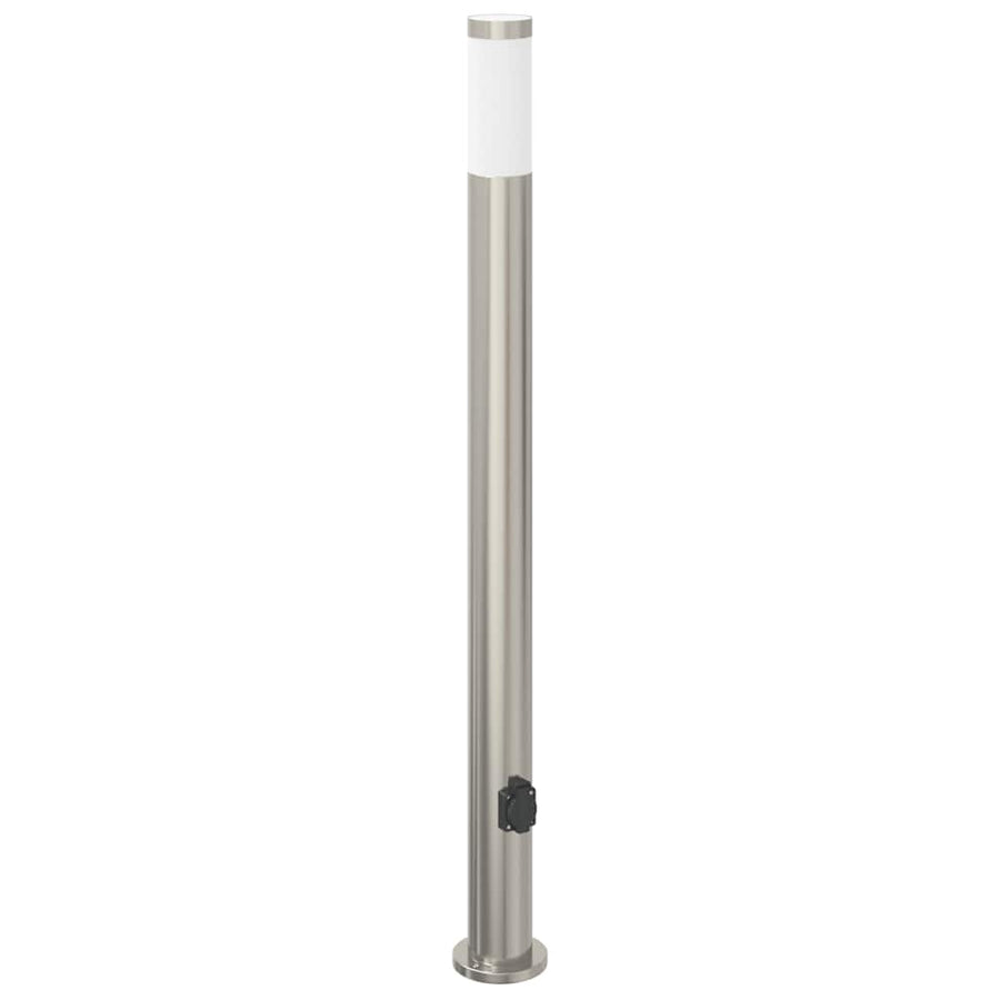 Bolderverlichting met stopcontact 3 stuks 110 cm roestvrij staal IP44