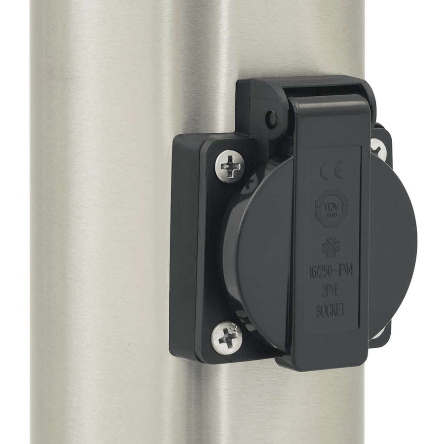 Bolderverlichting met stopcontact 3 stuks 110 cm roestvrij staal IP44
