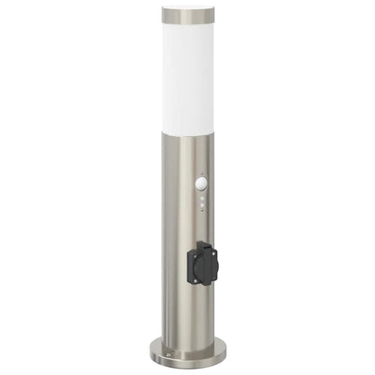 Bolderverlichting met sensor en stopcontact 50 cm roestvrij staal IP44