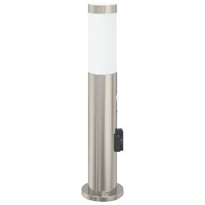 Bolderverlichting met sensor en stopcontact 50 cm roestvrij staal IP44