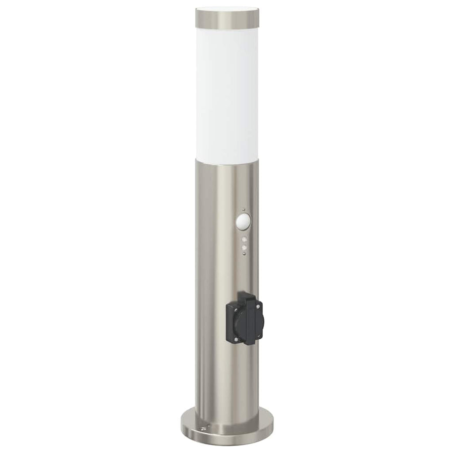 Bolderverlichting met sensor en stopcontact 3 stuks 50 cm roestvrij staal IP44