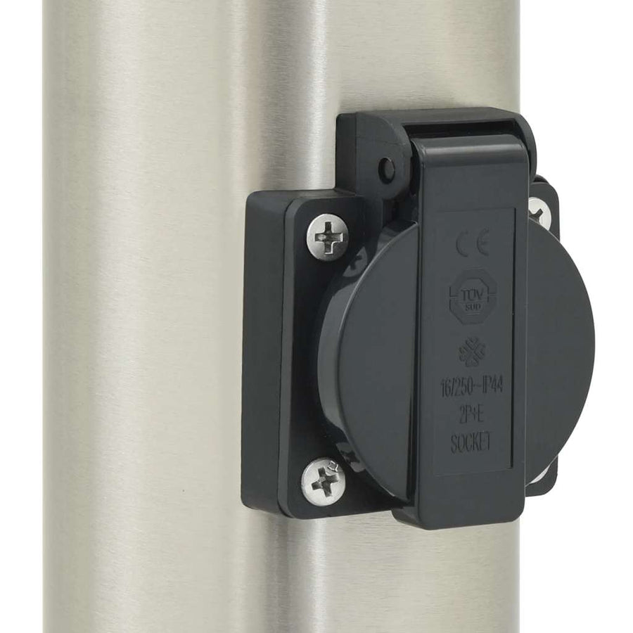 Bolderverlichting met sensor en stopcontact 3 stuks 50 cm roestvrij staal IP44