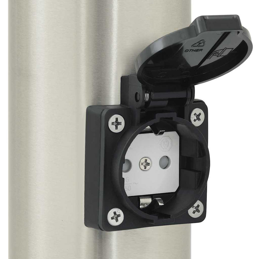 Bolderverlichting met sensor en stopcontact 3 stuks 50 cm roestvrij staal IP44