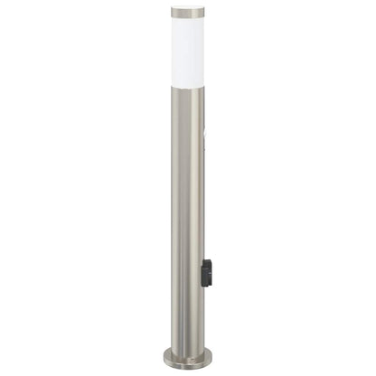Bolderarmatuur met sensor en stopcontact 80 cm roestvrij staal IP44