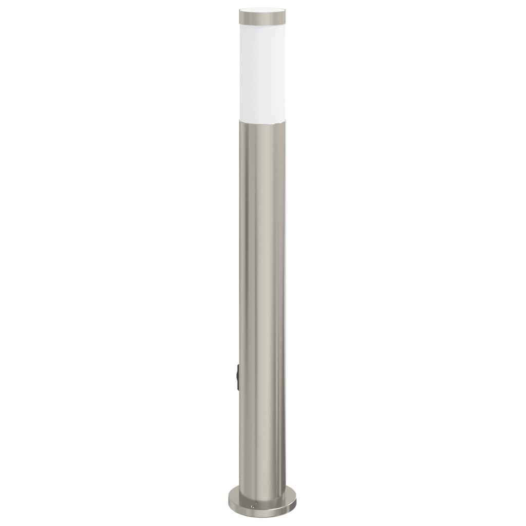 Bolderarmatuur met sensor en stopcontact 80 cm roestvrij staal IP44