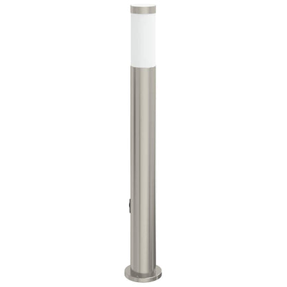 Bolderarmatuur met sensor en stopcontact 80 cm roestvrij staal IP44