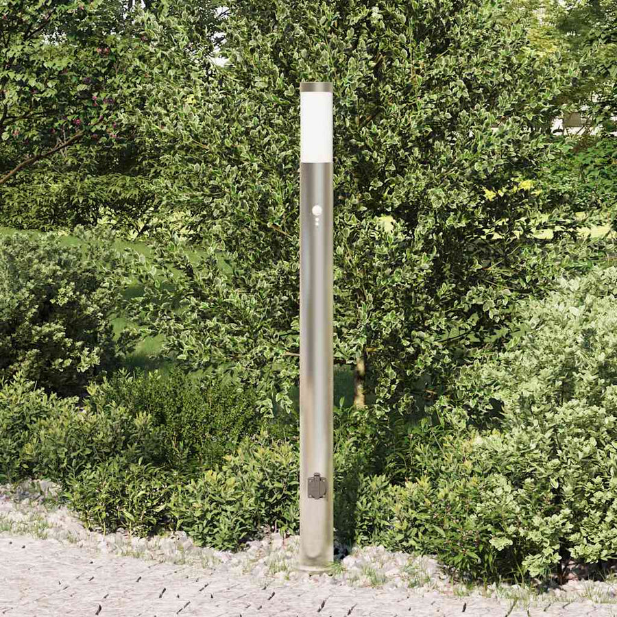 Bolderarmatuur met sensor en stopcontact 110 cm roestvrij staal IP44