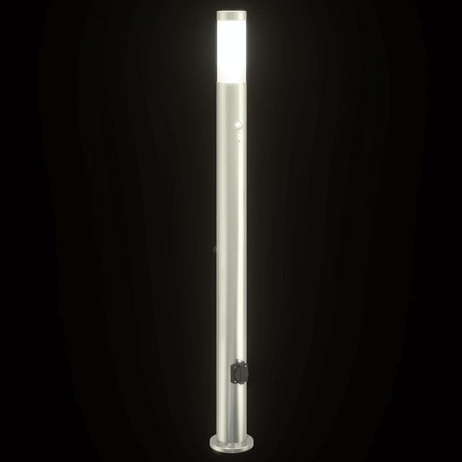 Bolderarmatuur met sensor en stopcontact 110 cm roestvrij staal IP44