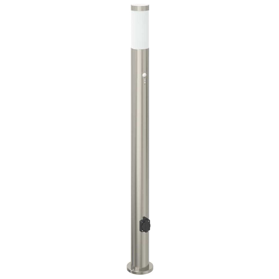 Bolderverlichting met sensor en stopcontact 3 stuks 110 cm roestvrij staal IP44