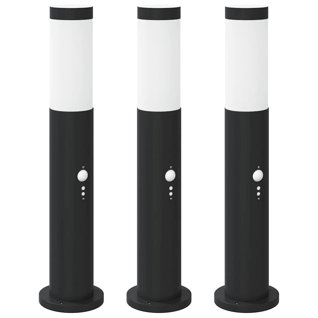 Bolderverlichting met sensor 3 stuks 50 cm RVS IP44