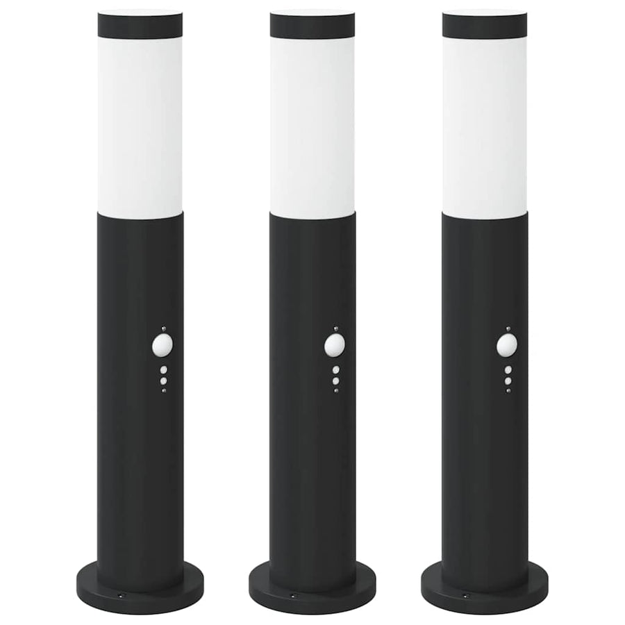 Bolderverlichting met sensor 3 stuks 50 cm RVS IP44