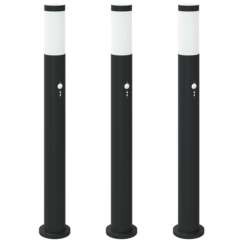 Bolderverlichting met sensor 3 stuks 80 cm RVS IP44