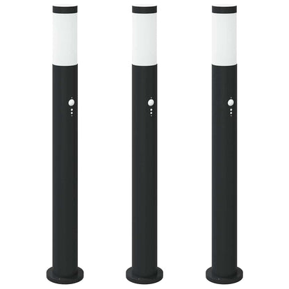 Bolderverlichting met sensor 3 stuks 80 cm RVS IP44