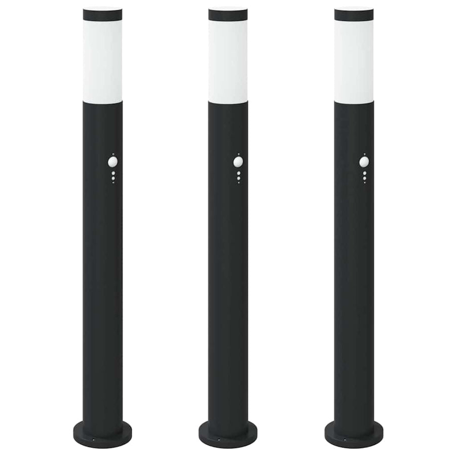 Bolderverlichting met sensor 3 stuks 80 cm RVS IP44