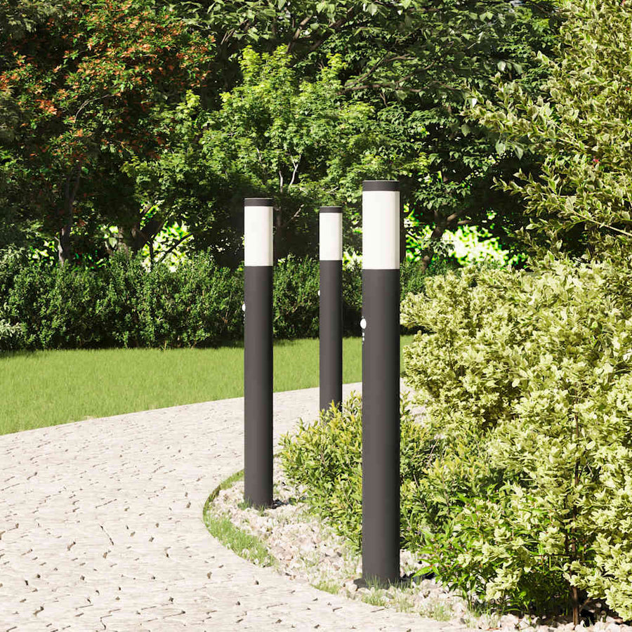 Bolderverlichting met sensor 3 stuks 80 cm RVS IP44