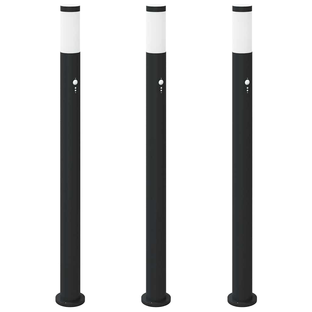 Bolderverlichting met sensor 3 stuks 110 cm RVS IP44