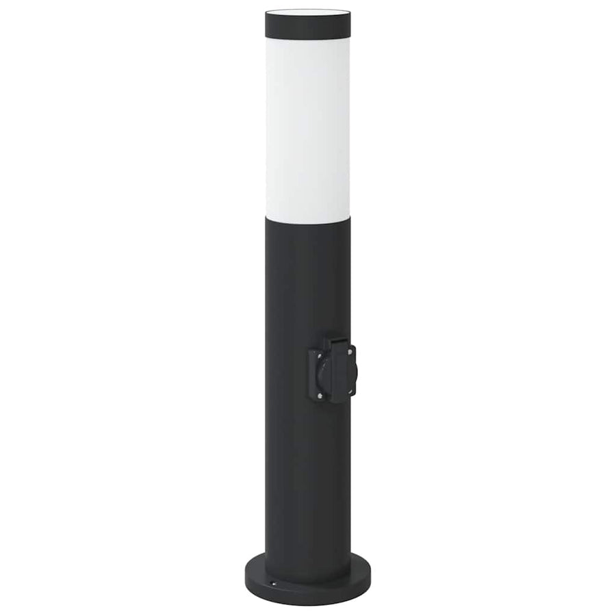 Bolderarmatuur met stopcontact 50 cm RVS IP44