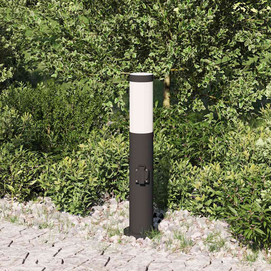 Bolderarmatuur met stopcontact 50 cm RVS IP44