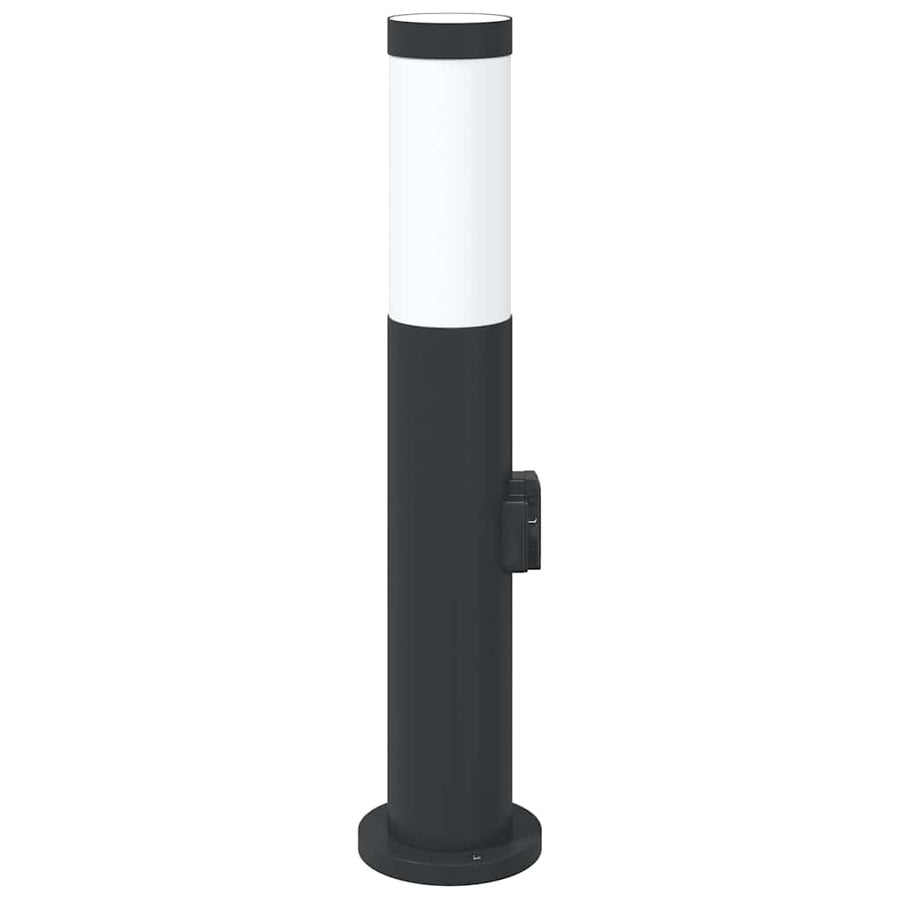 Bolderarmatuur met stopcontact 50 cm RVS IP44