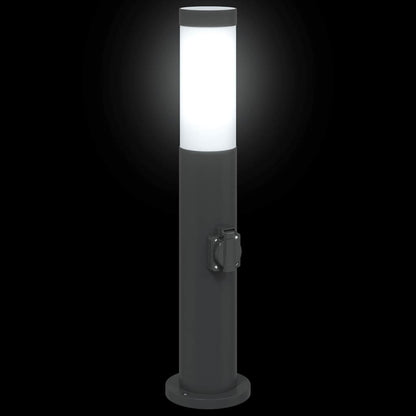 Bolderarmatuur met stopcontact 50 cm RVS IP44