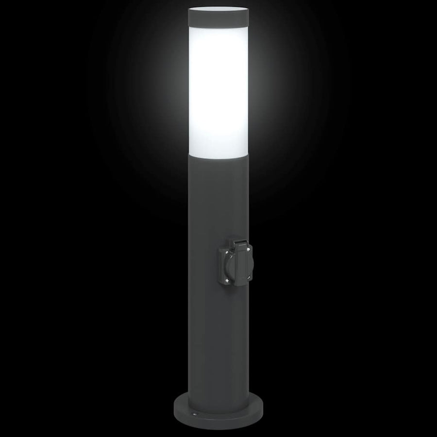 Bolderarmatuur met stopcontact 50 cm RVS IP44