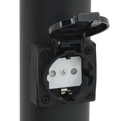 Bolderarmatuur met stopcontact 50 cm RVS IP44