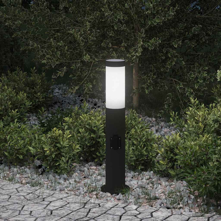Bolderarmatuur met stopcontact 50 cm RVS IP44