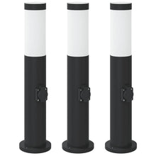 Bolderverlichting met stopcontact 3 stuks 50 cm roestvrij staal IP44