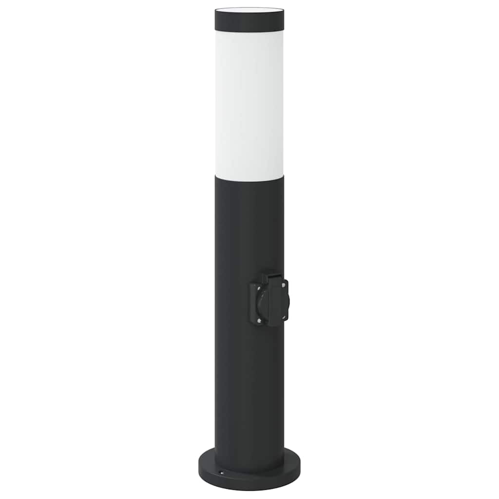 Bolderverlichting met stopcontact 3 stuks 50 cm roestvrij staal IP44