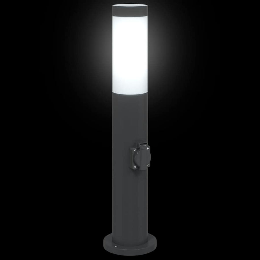 Bolderverlichting met stopcontact 3 stuks 50 cm roestvrij staal IP44