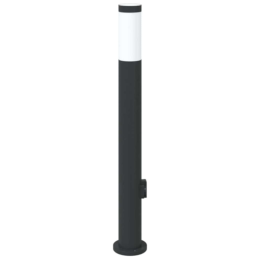Bolderarmatuur met stopcontact 80 cm RVS IP44