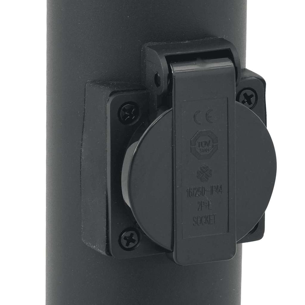 Bolderarmatuur met stopcontact 80 cm RVS IP44
