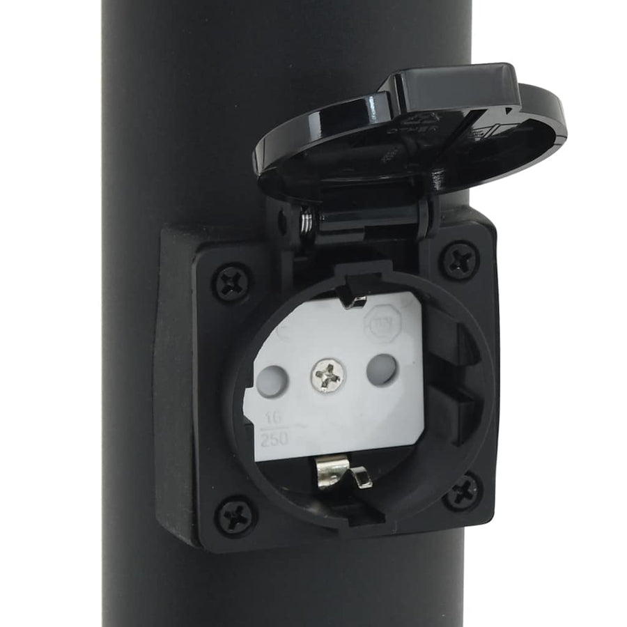 Bolderarmatuur met stopcontact 80 cm RVS IP44