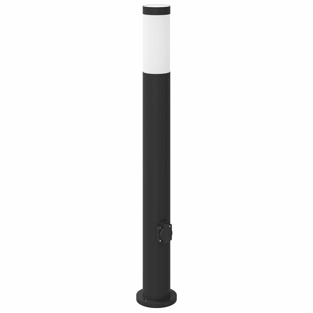 Bolderverlichting met stopcontact 3 stuks 80 cm roestvrij staal IP44