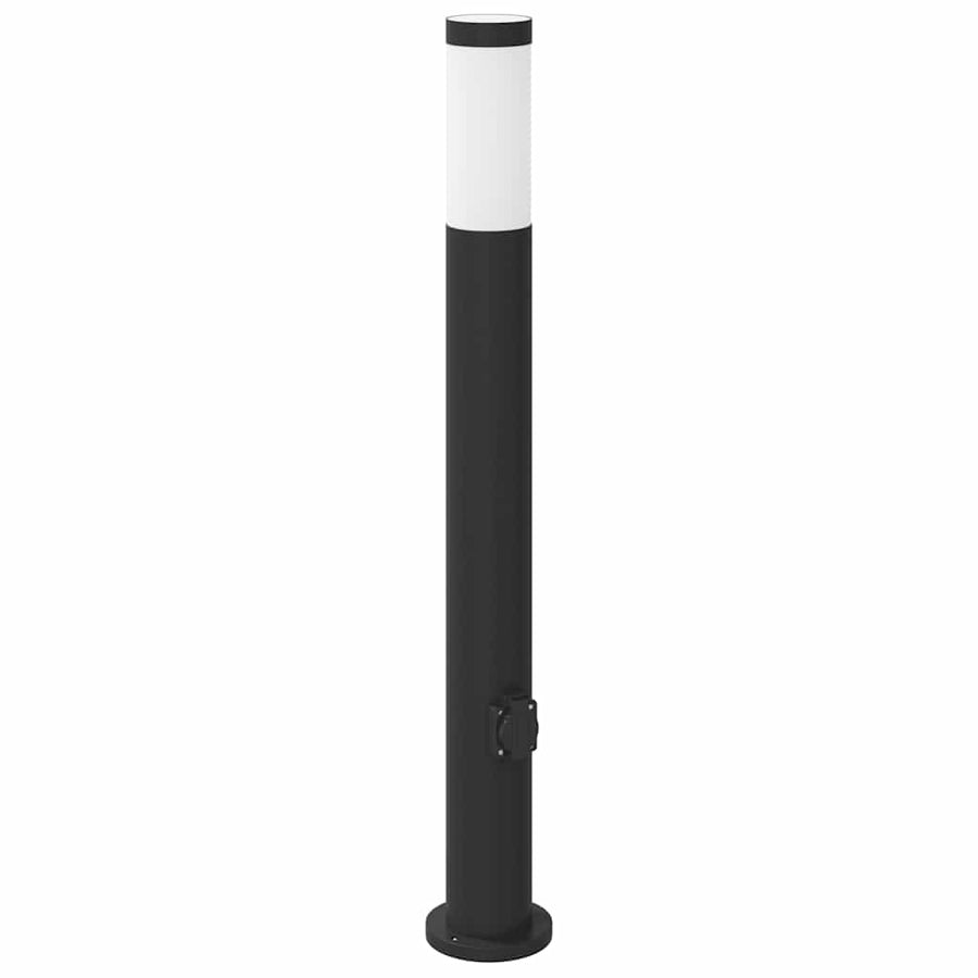 Bolderverlichting met stopcontact 3 stuks 80 cm roestvrij staal IP44