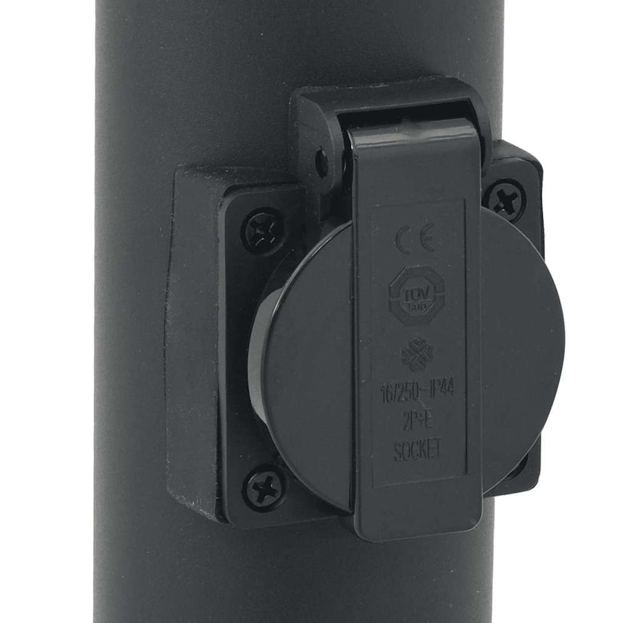 Bolderverlichting met stopcontact 3 stuks 80 cm roestvrij staal IP44