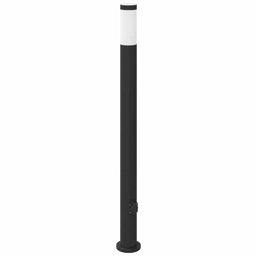 Bolderarmatuur met stopcontact 110 cm RVS IP44