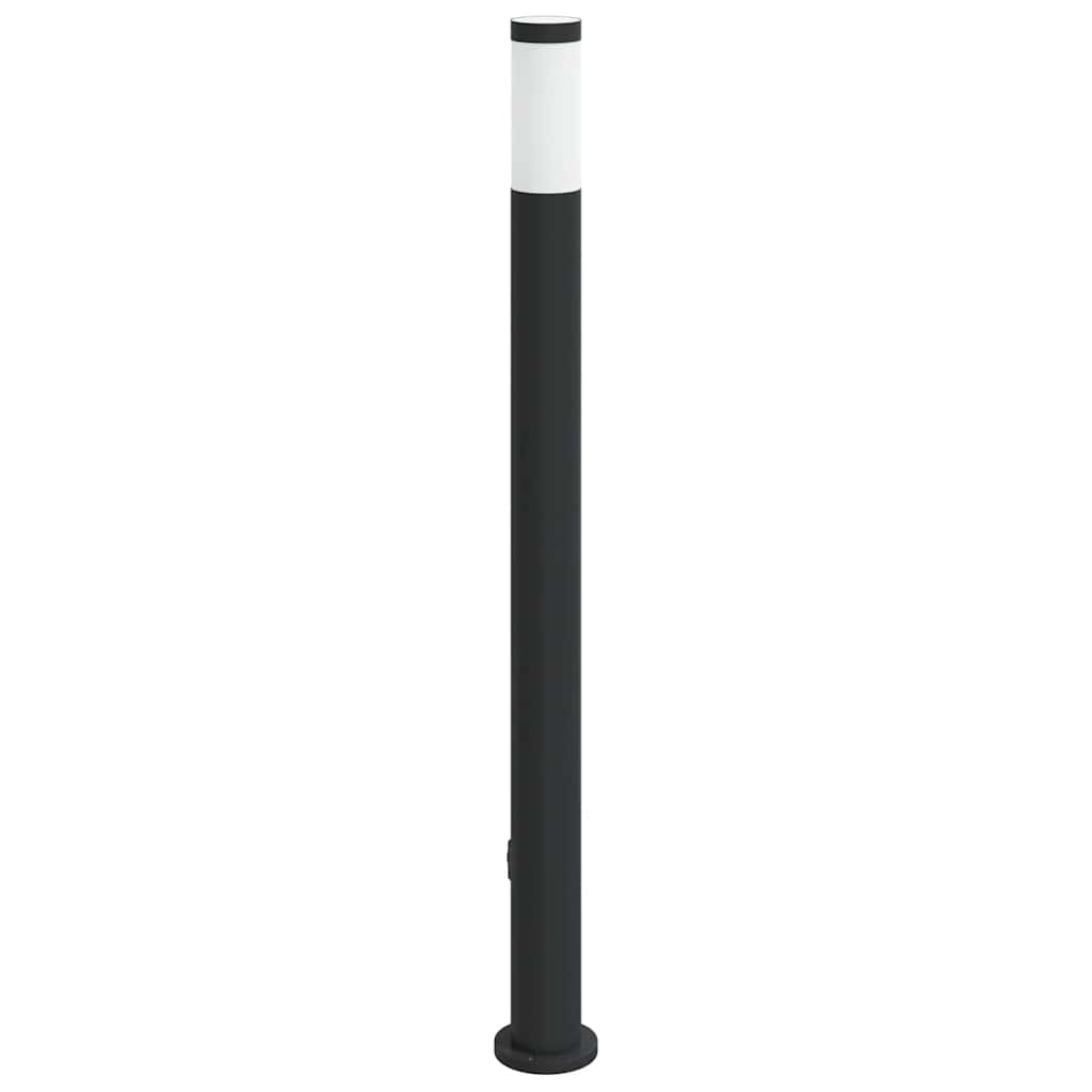 Bolderarmatuur met stopcontact 110 cm RVS IP44