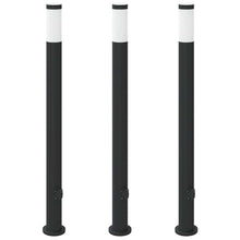 Bolderverlichting met stopcontact 3 stuks 110 cm roestvrij staal IP44