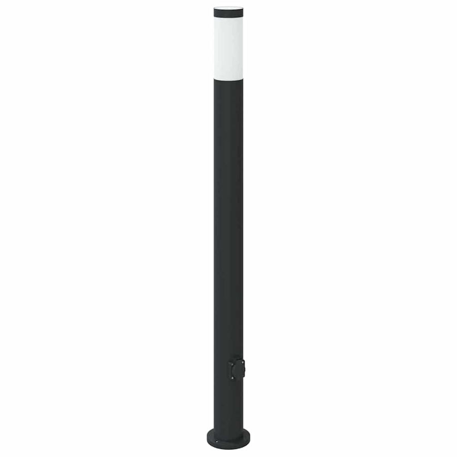 Bolderverlichting met stopcontact 3 stuks 110 cm roestvrij staal IP44