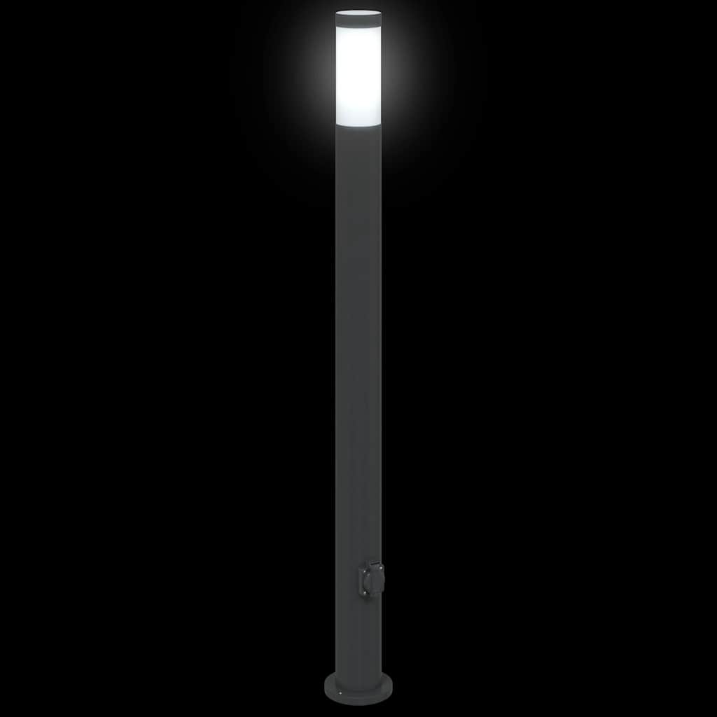 Bolderverlichting met stopcontact 3 stuks 110 cm roestvrij staal IP44