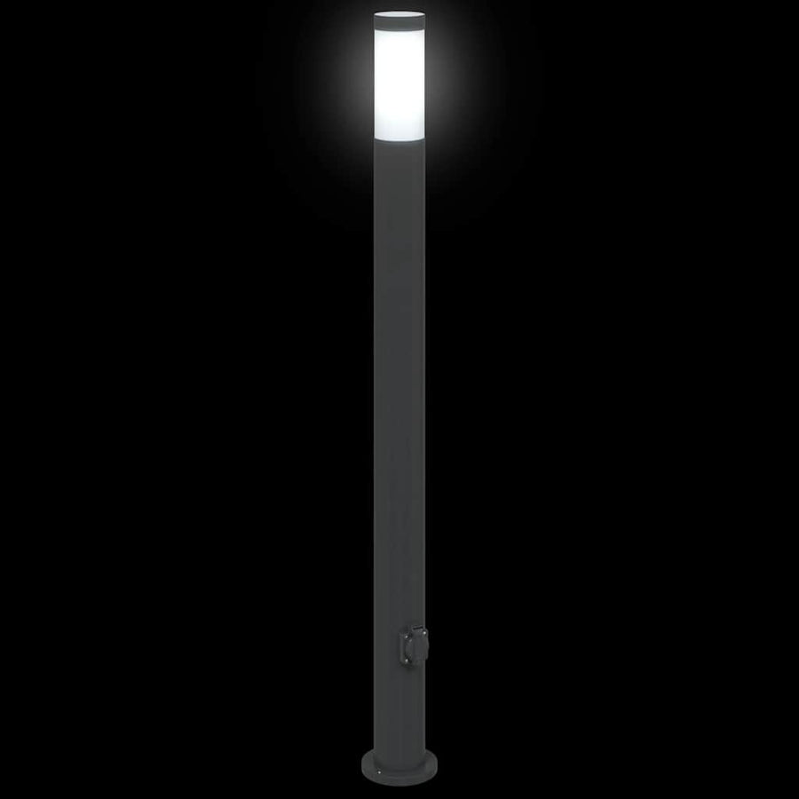 Bolderverlichting met stopcontact 3 stuks 110 cm roestvrij staal IP44