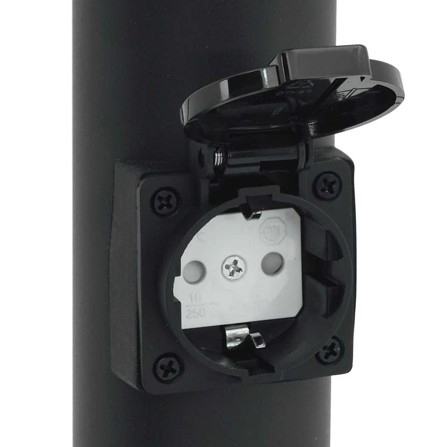 Bolderverlichting met stopcontact 3 stuks 110 cm roestvrij staal IP44