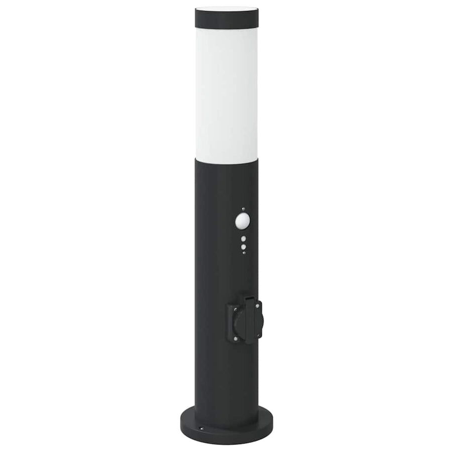 Bolderverlichting met sensor en stopcontact 3 stuks 50 cm roestvrij staal IP44