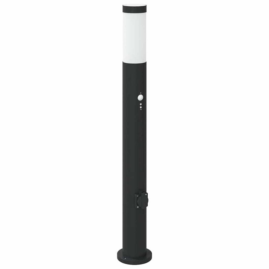 Bolderverlichting met sensor en stopcontact 3 stuks 80 cm roestvrij staal IP44